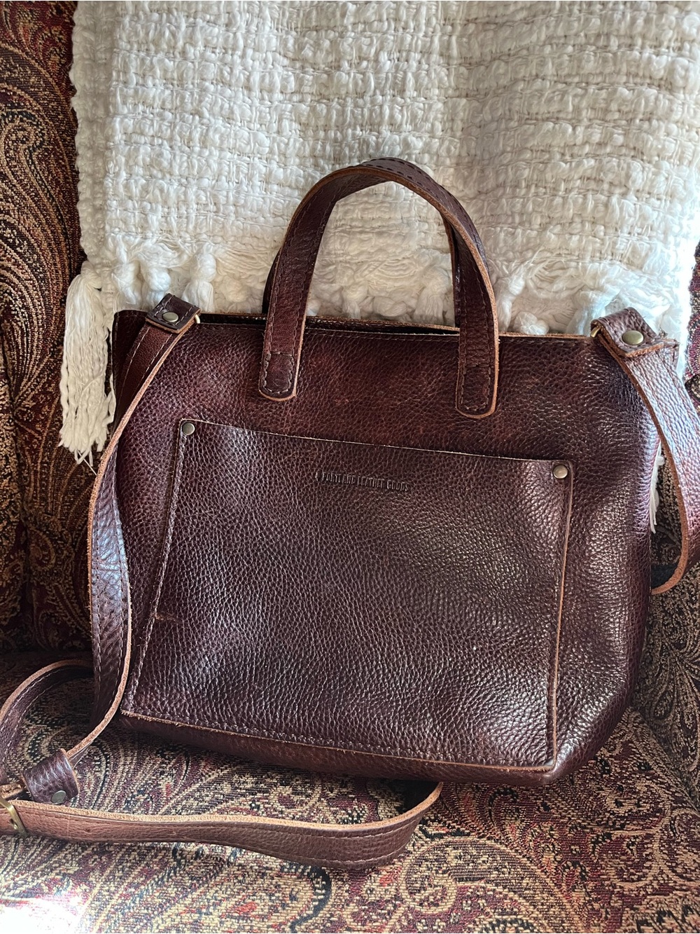 Portland Leather Crossbody Brown Bag - Picture 2 of 7